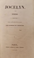 LAMARTINE (Alphonse de). | Jocelyn. Episode. Journal trouvé chez un curé de village.