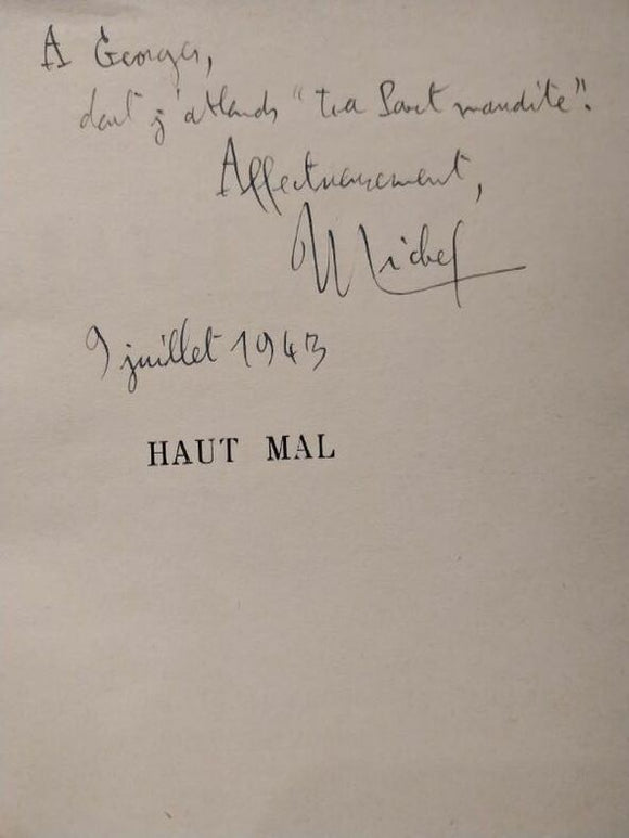 LEIRIS (Michel). | Haut mal.