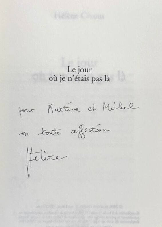 CIXOUS (Hélène). | Le jour où je n'étais pas là.