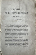 LAMBERT (Gustave). | Histoire de la peste de Toulon en 1721.