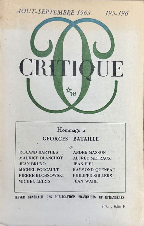 BATAILLE | Hommage à Georges Bataille.