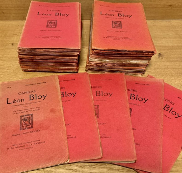 BLOY (Léon) | Cahiers Léon Bloy. Du n° 1 (1re année, septembre-octobre 1924) au n° 5-6 (15e année, mai-août 1939) + numéro spécial (mars-avril 1952). Collection complète.