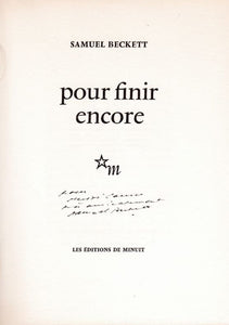 BECKETT (Samuel). | Pour finir encore.