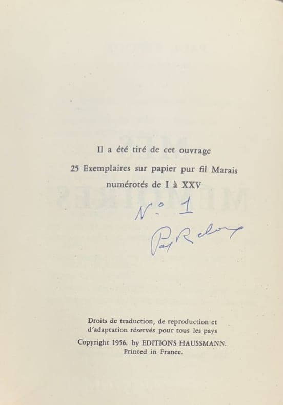 REBOUX (Paul). | Mes mémoires.