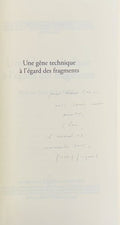 QUIGNARD (Pascal). | Une gêne technique à l'égard des fragments : essai sur Jean de La Bruyère.