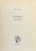CELAN (Paul). | Poèmes. Traduits de l'allemand par John E. Jackson.
