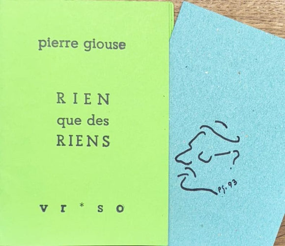 GIOUSE (Pierre). | Rien que des riens (extraits).
