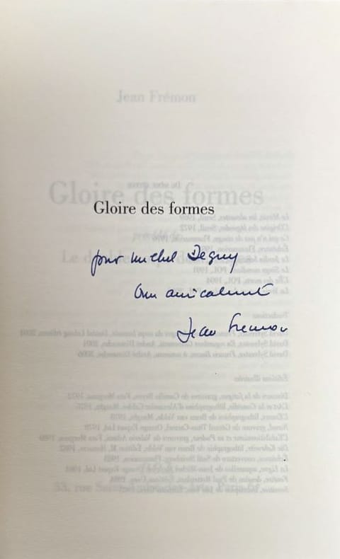 FREMON (Jean). | Gloire des formes. Précédé de Le double corps des images.