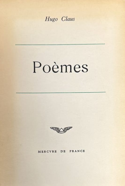 CLAUS (Hugo). | Poèmes.
