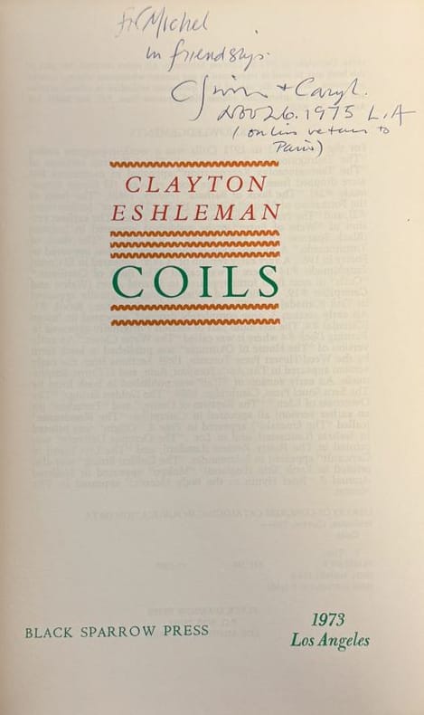 ESHLEMAN (Clayton). | Coils.