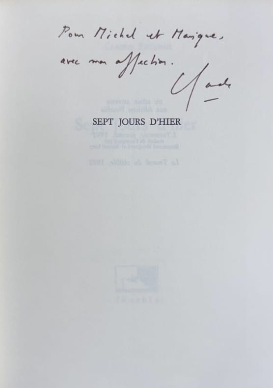 ESTEBAN (Claude). | Sept jours d'hier.