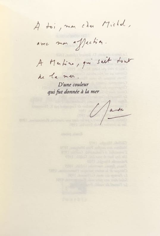 ESTEBAN (Claude). | D'une couleur qui fut donnée à la mer.