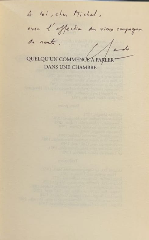 ESTEBAN (Claude). | Quelqu'un commence à parler dans une chambre. Poèmes.