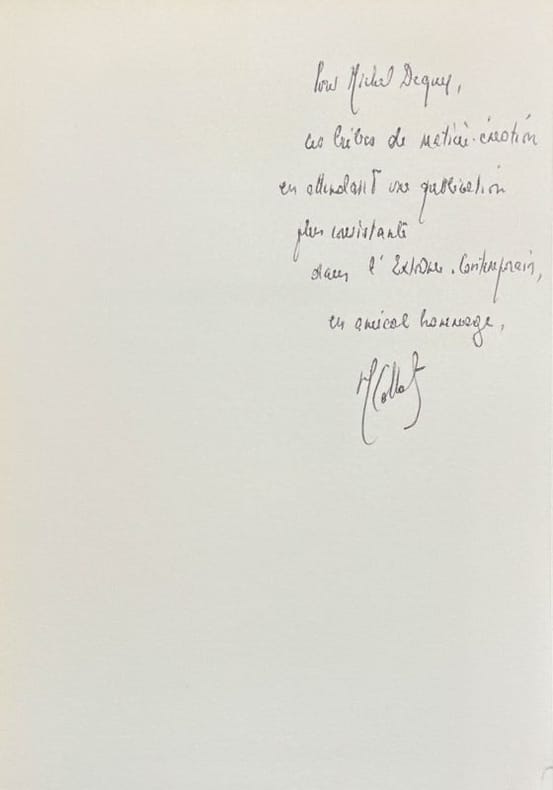 COLLOT (Michel). | Issu de l'oubli.