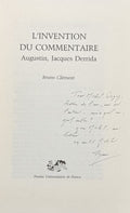 CLEMENT (Bruno). | L'invention du commentaire : Augustin, Jacques Derrida.