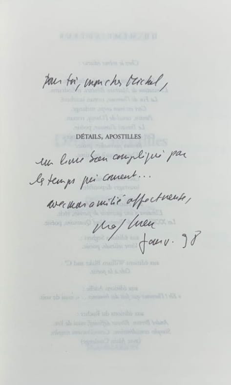 BENEZET (Mathieu). | Détails, apostilles (1982-1997). Précédé d'une note du 9 janvier 1979.