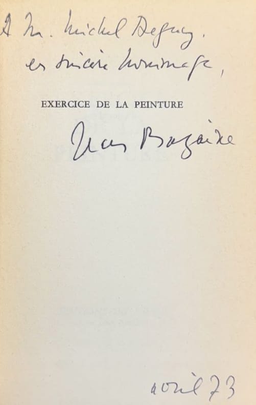 BAZAINE (Jean). | Exercice de la peinture.