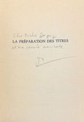 GUGLIELMI (Joseph). | La préparation des titres.