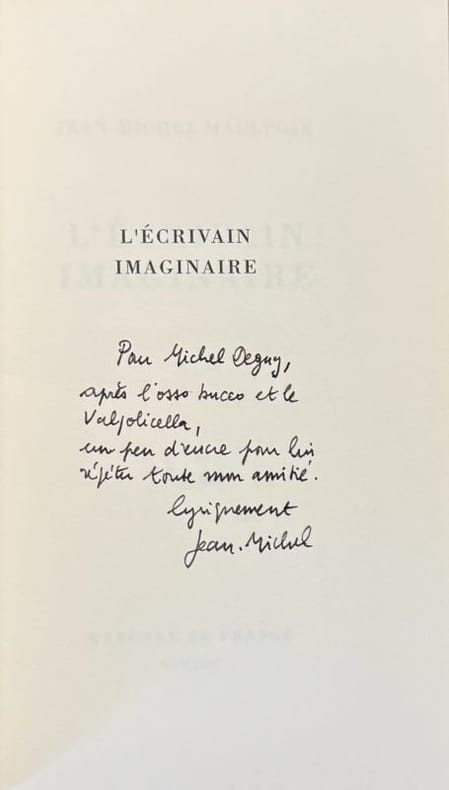MAULPOIX (Jean-Michel). | L'écrivain imaginaire.