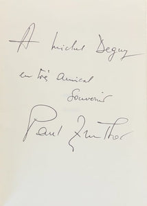 ZUMTHOR (Paul). | Stèles. Suivi de Avents.