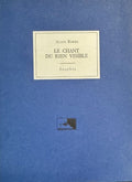 BORER (Alain). | Le chant du rien visible.