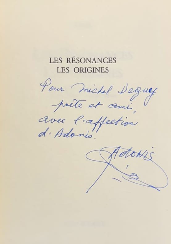 ADONIS. | Les Résonances. Les Origines (Les Livres de Nulle part).