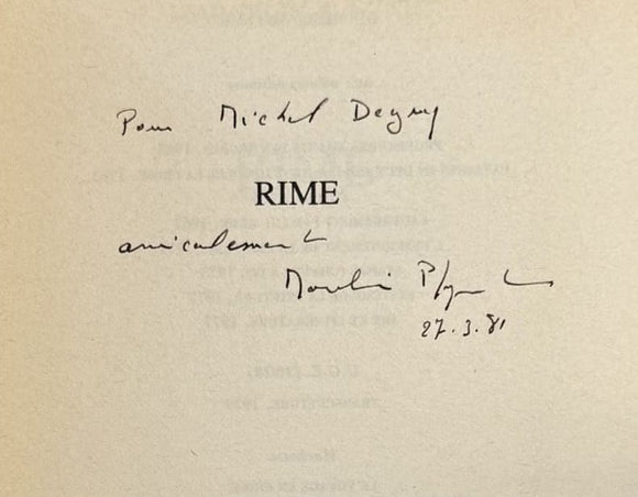 PLEYNET (Marcelin). | Rime.