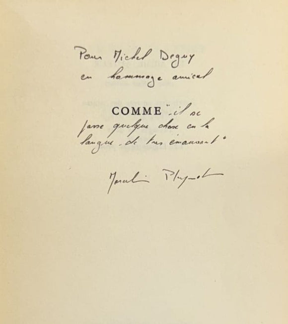 PLEYNET (Marcelin). | Comme : poésie.