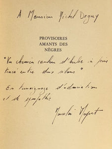 PLEYNET (Marcelin). | Provisoires amants des nègres : poésies.