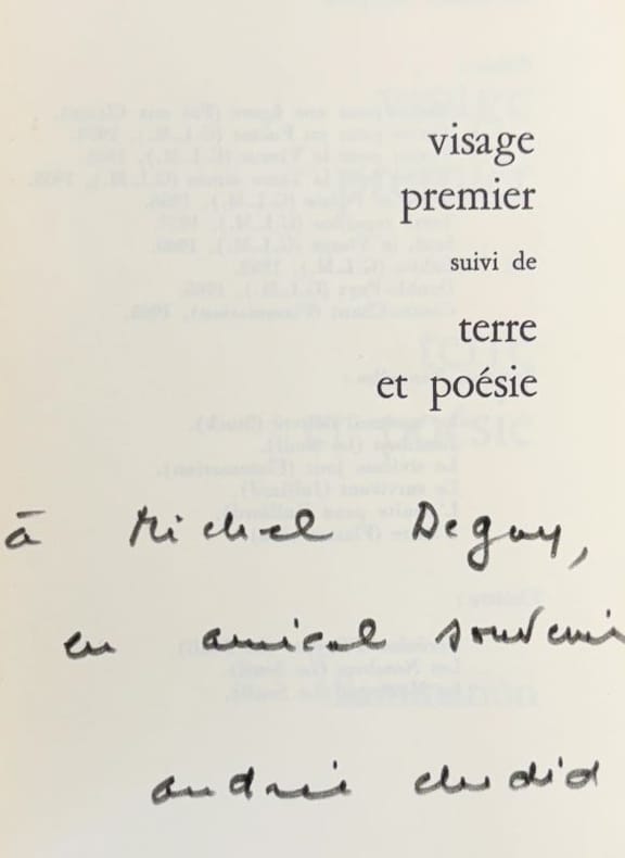 CHEDID (Andrée). | Visage premier. Suivi de Terre et Poésie.