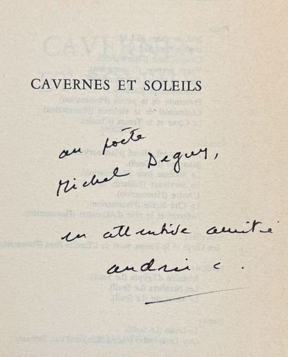 CHEDID (Andrée). | Cavernes et soleils.