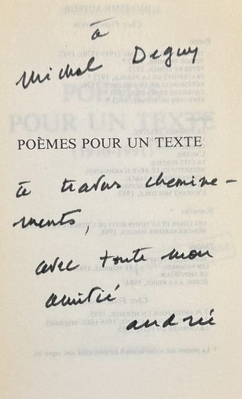 CHEDID (Andrée). | Poèmes pour un texte (1970-1991).