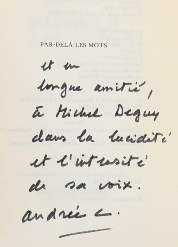 CHEDID (Andrée). | Par delà les mots. Poèmes.