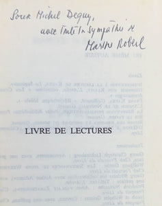 ROBERT (Marthe). | Livre de lectures [I]. La vérité littéraire (Livre de lectures II)