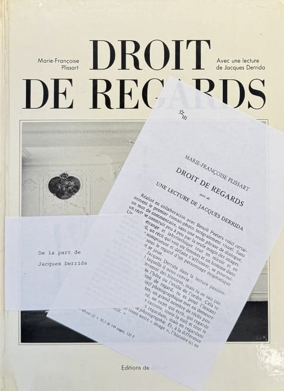 PLISSART (Marie-Françoise). | Droit de regards. Avec une lecture de Jacques Derrida.