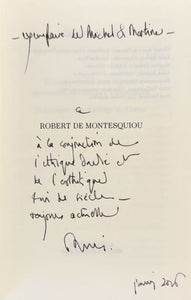 MONTESQUIOU (Robert de) APERT (Olivier). | Robert de Montesquiou, souverain des choses transitoires. Essai suivi d'un Florilège du Comte.