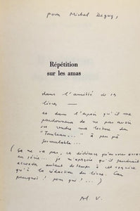 VEINSTEIN (Alain). | Répétition sur les amas.