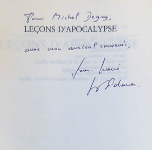 LE SIDANER (Jean-Marie). | Leçons d'Apocalypse : fables.
