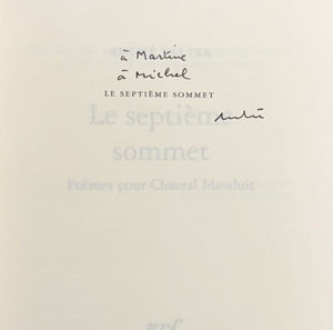 VELTER (André). | Le septième sommet. Poèmes pour Chantal Mauduit.