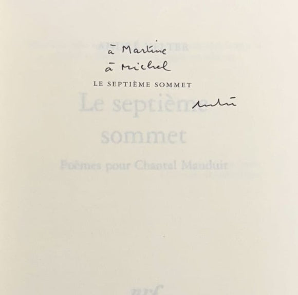 VELTER (André). | Le septième sommet. Poèmes pour Chantal Mauduit.