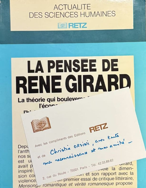 GIRARD (René), ORSINI (Christine). | La pensée de René Girard.