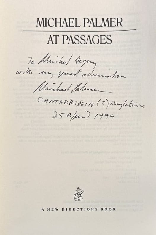 PALMER (Michael). | At Passages.