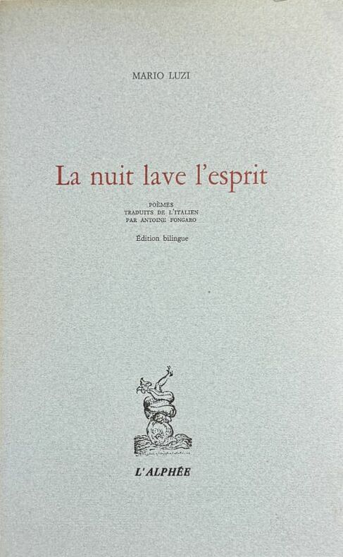 LUZI (Mario). | La nuit lave l'esprit.