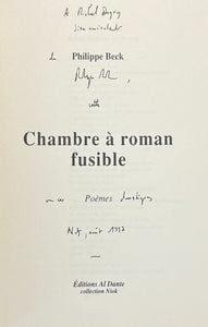 BECK (Philippe). | Chambre à roman fusible : poèmes.