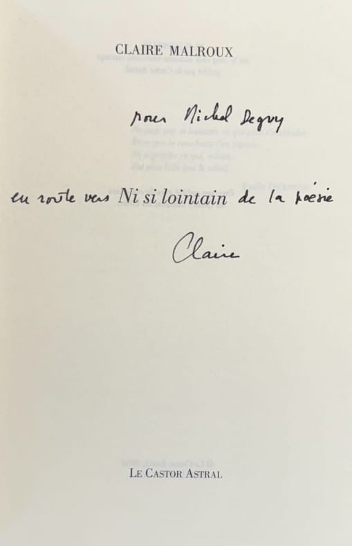 MALROUX (Claire). | Ni si lointain.
