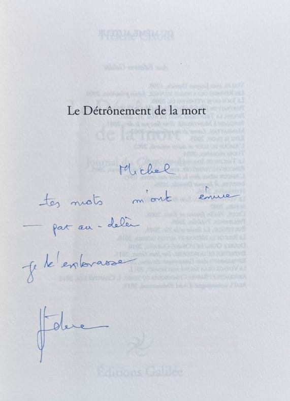 CIXOUS (Hélène). | Le détrônement de la mort. Journal du Chapitre Los.