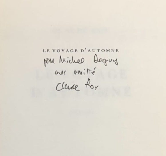 ROY (Claude). | Le voyage d'automne. Poèmes.