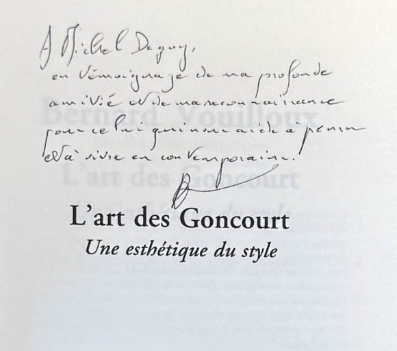 VOUILLOUX (Bernard). | L'art des Goncourt : une esthétique du style.