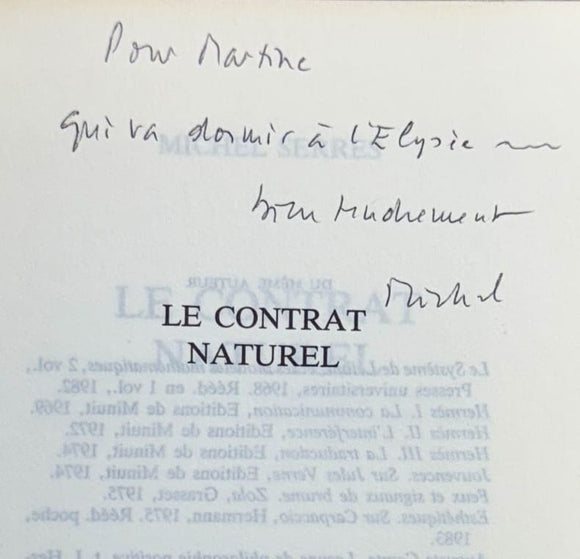 SERRES (Michel). | Le contrat naturel.