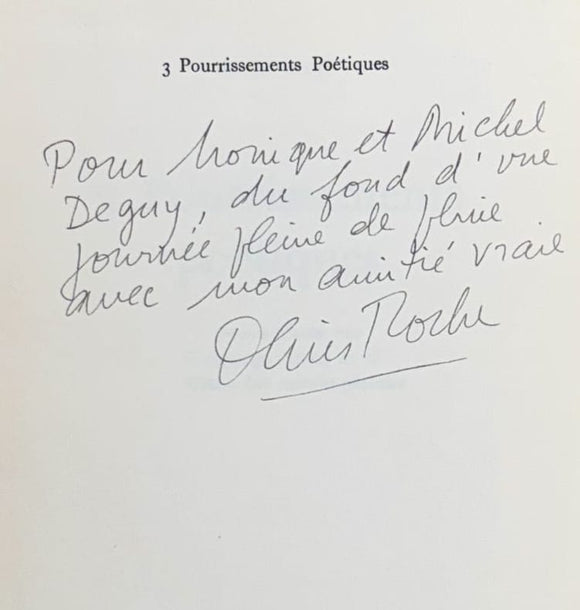 ROCHE (Denis). | 3 pourrissements poétiques : Pound, Canto 100 - Cummings, extrait de & - Olson, Les martin-pêcheurs.